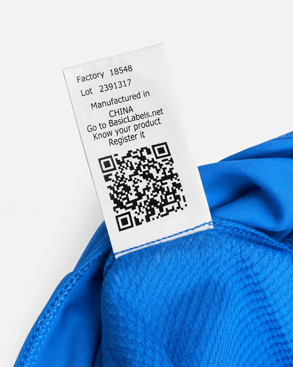 Etichetta con QR code di registrazione su una maglia da gara Napoli 2015/16
